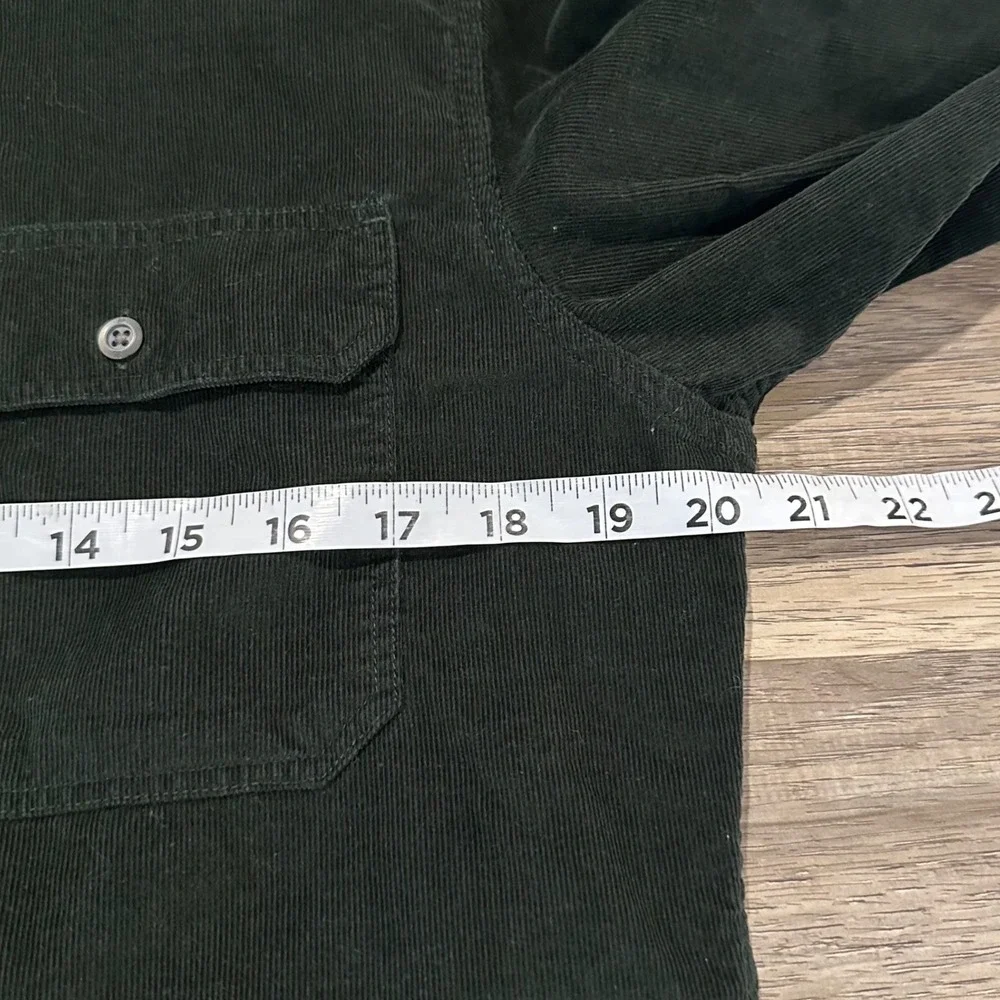 Banana Republic Shirt Mens Medium Slim Fit Corduroy Button Up Solid Dark Green